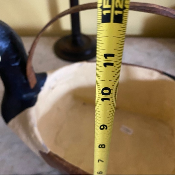 Vintage primitive papier-mâché duck-goose basket - Picture 9 of 9